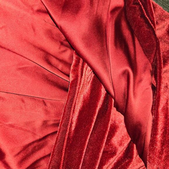 Bardot Claudette Mini Dress Deep Red Velvet love island themed - Picture 6 of 9